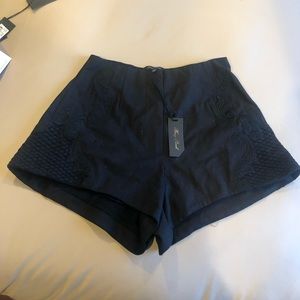 Nasty gal Black embroidered dress shorts